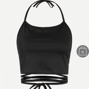 Tie Hem Crop Halter Top